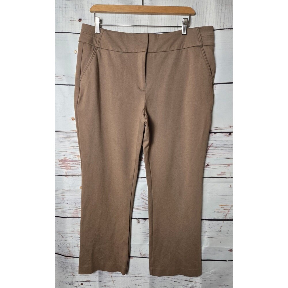 Investments Womens Pants Size Petite Large Tan Brown Dress Pants Straight Leg